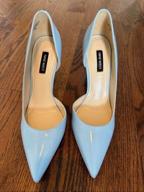Nine West D’orsay Patent Light Blue Pointed-Toe Pumps